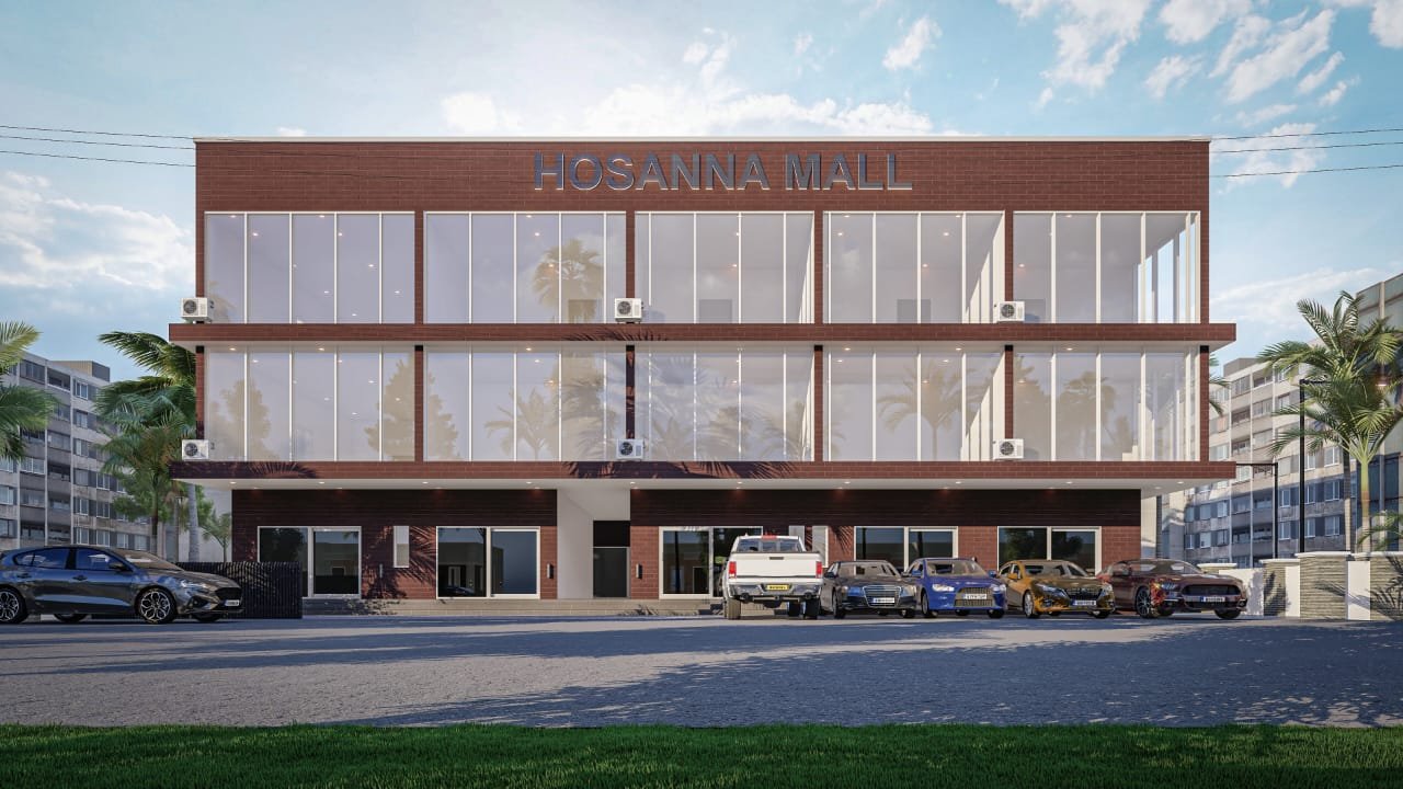 Hossana Shopping Mall commercial building, Sangotedo, Lekki-Epe Expressway — a Bionet Homes Limited development